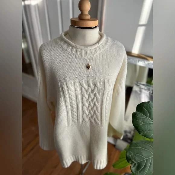 Vintage 90’s Cream Cowl Neck Oversized Sweater - Picture 3 of 7